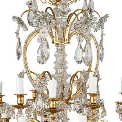  Baccarat Very large antique crystal and ormolu chandelier by Baccarat