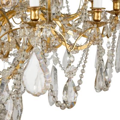  Baccarat Very large antique crystal and ormolu chandelier by Baccarat
