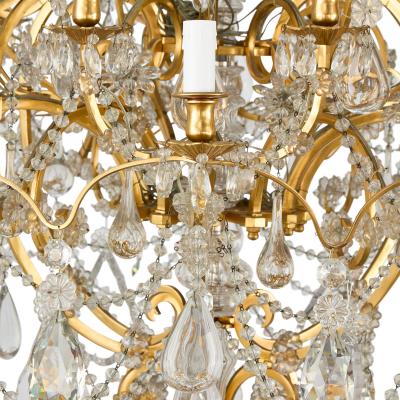  Baccarat Very large antique crystal and ormolu chandelier by Baccarat