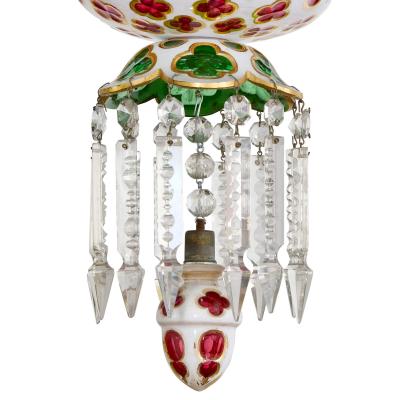  Baccarat Very large antique overlay glass chandelier by Baccarat