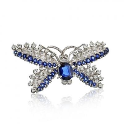  Bailey Banks Biddle BAILEY BANKS BIDDLE BUTTERFLY PLATINUM 3 00 CTS SAPPHIRE DIAMONDS BROOCH