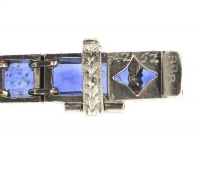  Bailey Banks Biddle Bailey Banks Biddle Non Heated A G L Certified Sapphire Art Deco Bracelet