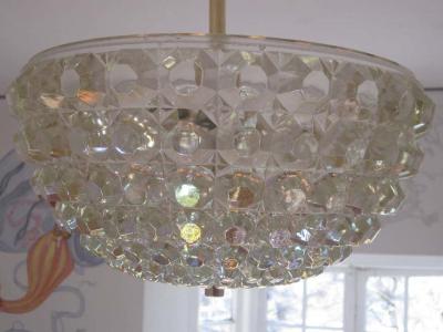  Bakalowits Sohne 2 Austrian Mid Century Modern Cut Crystal Pendant or Chandelier Bakalowits Sohne