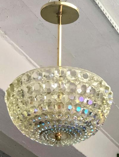  Bakalowits Sohne 2 Austrian Mid Century Modern Cut Crystal Pendant or Chandelier Bakalowits Sohne