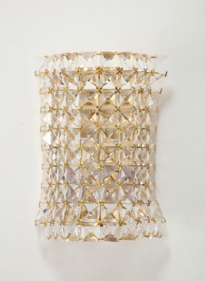  Bakalowits Sohne Austrian Crystal Gilt Brass Sconces