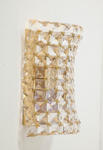  Bakalowits Sohne Austrian Crystal Gilt Brass Sconces