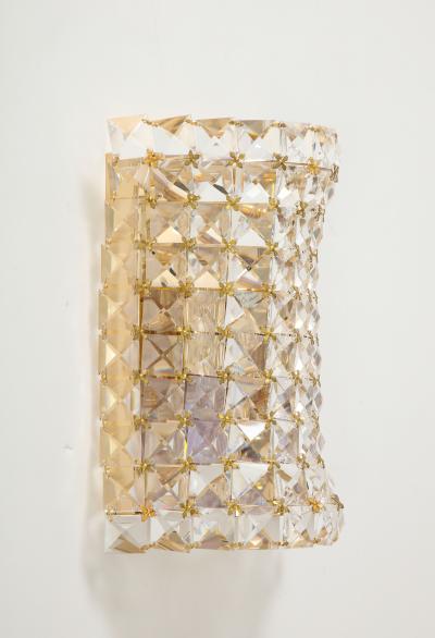  Bakalowits Sohne Austrian Crystal Gilt Brass Sconces