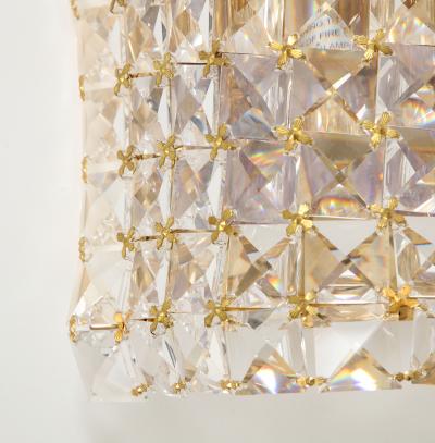  Bakalowits Sohne Austrian Crystal Gilt Brass Sconces