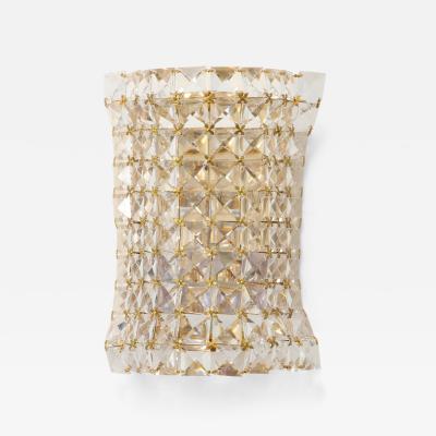  Bakalowits Sohne Austrian Crystal Gilt Brass Sconces