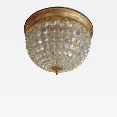  Bakalowits Sohne Austrian Mid Century Modern Cut Glass Flush Mount Fixture Bakalowits Sohne