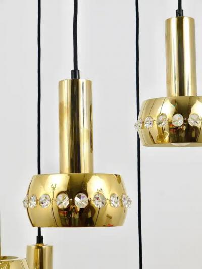  Bakalowits Sohne Bakalowits Brass Crystals Cascade Five Arm Chandelier Pendant Light Austria