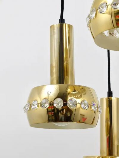  Bakalowits Sohne Bakalowits Brass Crystals Cascade Five Arm Chandelier Pendant Light Austria