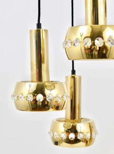  Bakalowits Sohne Bakalowits Brass Crystals Cascade Five Arm Chandelier Pendant Light Austria