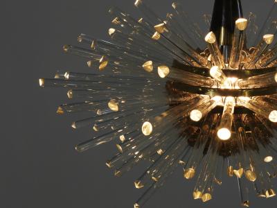  Bakalowits Sohne Bakalowits Miracle Sputnik Brass Chandelier with Crystal Glass Rods 1960s