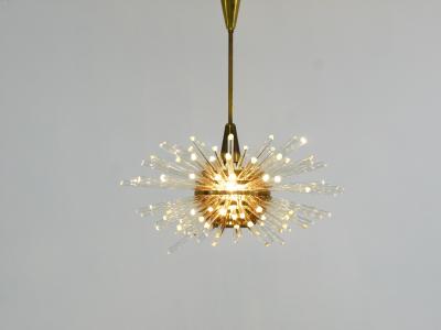  Bakalowits Sohne Bakalowits Miracle Sputnik Brass Chandelier with Crystal Glass Rods 1960s