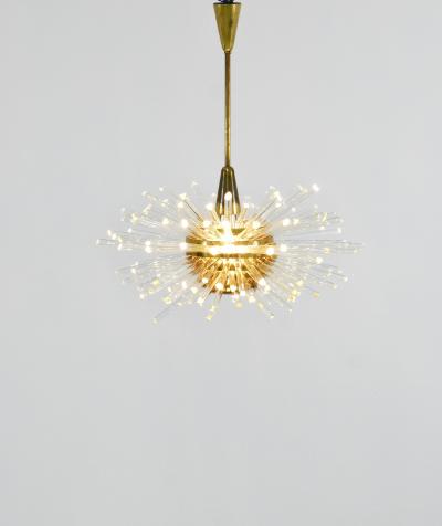  Bakalowits Sohne Bakalowits Miracle Sputnik Brass Chandelier with Crystal Glass Rods 1960s