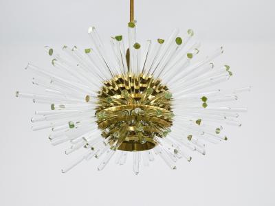  Bakalowits Sohne Bakalowits Miracle Sputnik Brass Chandelier with Crystal Glass Rods 1960s