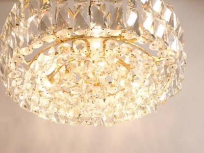  Bakalowits Sohne Bakalowits Vienna Large Gilt Brass Crystal Glass Chandelier Austria 1970s