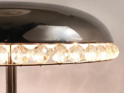 Bakalowits Sohne Bakalowits Vienna Nickel Crystal Mushroom Table Desk Side Lamp Austria 1950s