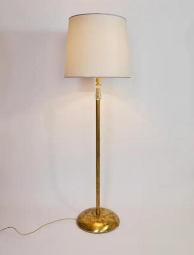  Bakalowits Sohne Bakalowits Vienna Solid Brass Floor Lamp With Glass Handle Austria 1950s