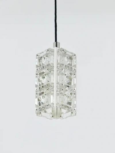  Bakalowits Sohne Bakalowits Vienna Up to Three Faceted Crystal Pendant Lamps Austria 1960s