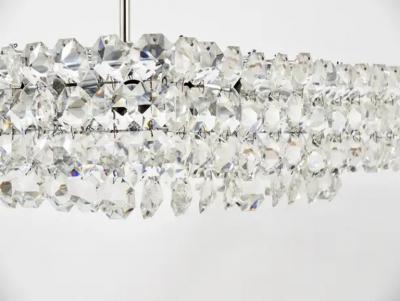  Bakalowits Sohne Large Square Bakalowits Chandelier with Diamond Shaped Crystals Austria 1950s