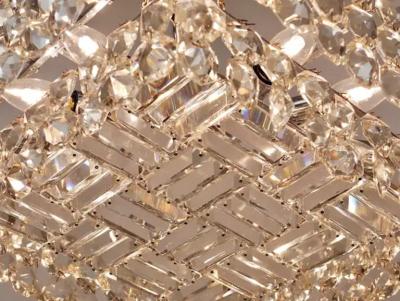  Bakalowits Sohne Large Square Bakalowits Chandelier with Diamond Shaped Crystals Austria 1950s