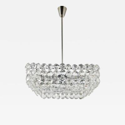  Bakalowits Sohne Large Square Bakalowits Chandelier with Diamond Shaped Crystals Austria 1950s