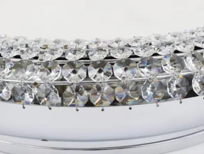 Bakalowits Sohne Round Bakalowits Style Faceted Crystal Chrome Backlit Wall Mirror 1960s