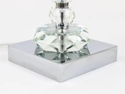 Bakalowits Sohne Two Bakalowits Table Lamps with Huge Faceted Diamond Crystals Austria 1970s