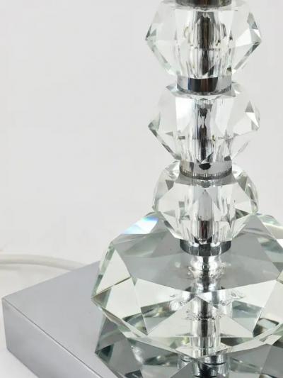 Bakalowits Sohne Two Bakalowits Table Lamps with Huge Faceted Diamond Crystals Austria 1970s