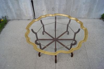  Baker Furniture Co Brass and Glass Tray Top Coffee Table by Baker