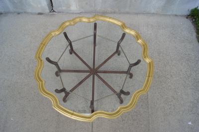  Baker Furniture Co Brass and Glass Tray Top Coffee Table by Baker