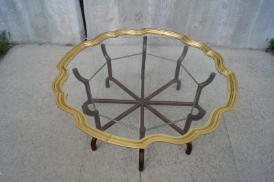  Baker Furniture Co Brass and Glass Tray Top Coffee Table by Baker