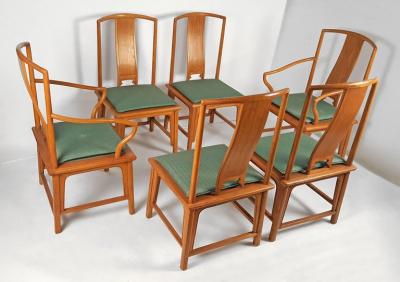  Baker Furniture Co Set of Six Silver Label Baker Furniture Chinese Style Ming Dining Chairs