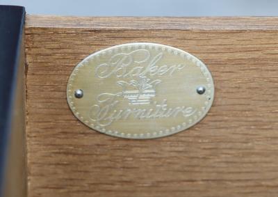  Baker Furniture Company 1950s 9 Drawer Black Lacquer With Solid Brass Hardware Dresser By Baker