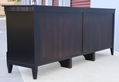  Baker Furniture Company 1950s 9 Drawer Black Lacquer With Solid Brass Hardware Dresser By Baker
