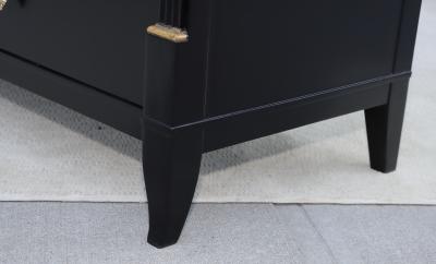  Baker Furniture Company 1950s 9 Drawer Black Lacquer With Solid Brass Hardware Dresser By Baker