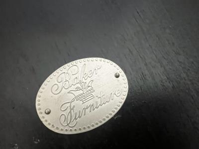  Baker Furniture Company BLACK LACQUER CHINOISERIE DINING TABLE AND FOUR BAMBOO CHAIRS BY BAKER