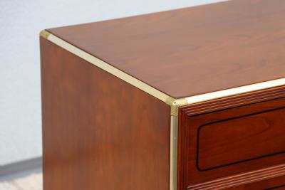  Baker Furniture Company Baker Cherrywood And Brass 3 Drawer Night Stands