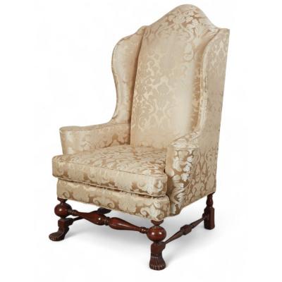  Baker Furniture Company Baker Furniture Co George II Style Beechwood Wingback Chair Armchair