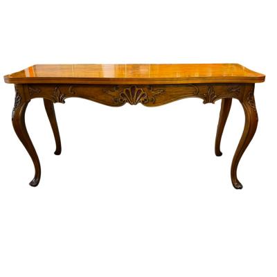  Baker Furniture Company Baker Furniture Company Light Walnut Console Metamorphic Dining Table