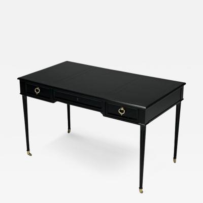  Baker Furniture Company Baker Furniture Hollywood Regency Writing Desk Black Lacquer Bronze 1960s