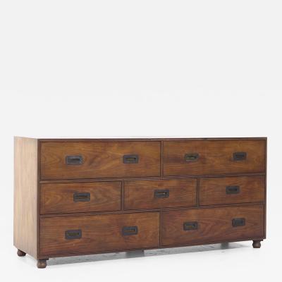  Baker Furniture Company Baker Furniture Mid Century Walnut Campaign Lowboy Dresser