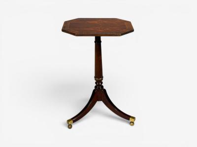  Baker Furniture Company Baker Furniture Tilt Top End Table Mahogany Rosewood Brass USA 1970s