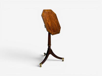  Baker Furniture Company Baker Furniture Tilt Top End Table Mahogany Rosewood Brass USA 1970s