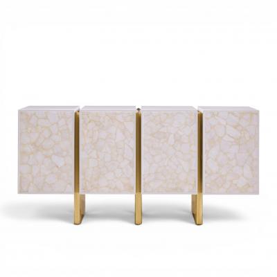  Baker Furniture Company Baker Kira Mid Century Quartz Front Sideboard Credenza
