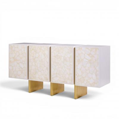 Baker Furniture Company Baker Kira Mid Century Quartz Front Sideboard Credenza
