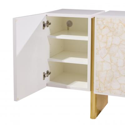  Baker Furniture Company Baker Kira Mid Century Quartz Front Sideboard Credenza