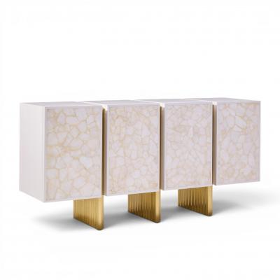  Baker Furniture Company Baker Kira Mid Century Quartz Front Sideboard Credenza